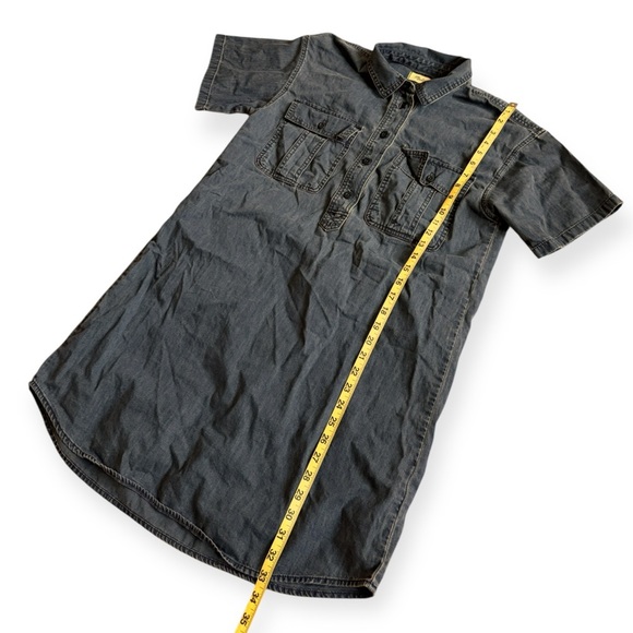 Madewell Denim Popover Shirtdress in Lunar Wash Grey Gray Size S Loose Mini - Picture 6 of 8